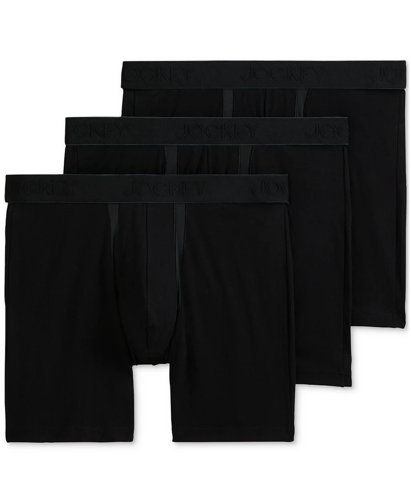 Jockey Men's Chafe Proof Pouch Cotton Stretch 7" Boxer Brief - 3 Pack