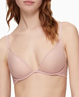 Calvin Klein Women's Sheer Marquisette Unlined Plunge Bra QF6727