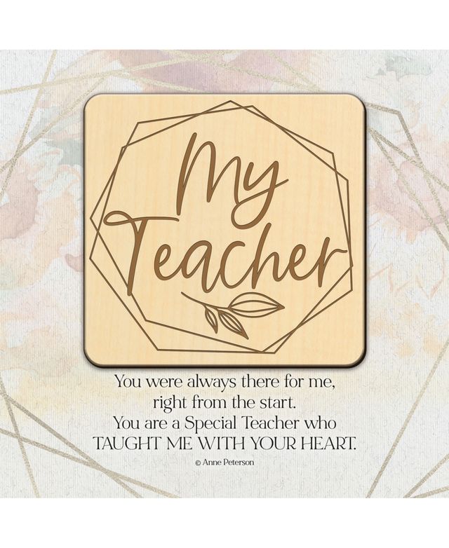 Dexsa My Teacher Meadow Wood Plaque, 6" x 6"