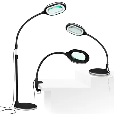 Lightview Pro Led 3-in-1 Magnifier Floor & Desk Lamp Combo