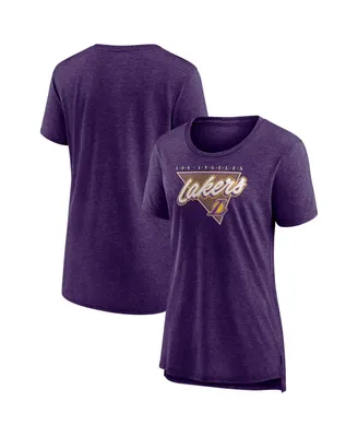 Women's Fanatics Heathered Purple Los Angeles Lakers True Classics Tri-Blend T-shirt