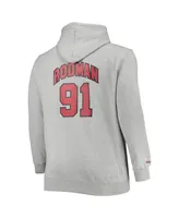 Men's Mitchell & Ness Dennis Rodman Heathered Gray Chicago Bulls Big and Tall Name Number Pullover Hoodie