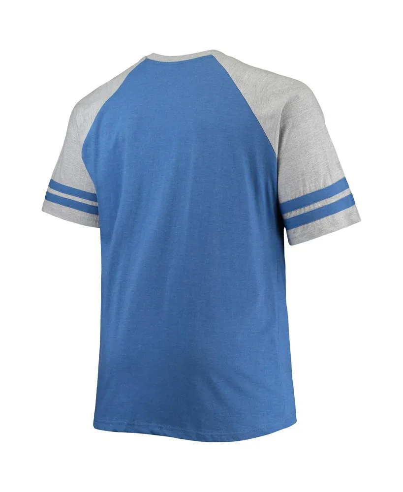 Men's Heathered Blue Toronto Maple Leafs Big and Tall Raglan T-shirt