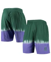 Men's Mitchell & Ness Green and Purple Milwaukee Bucks Hardwood Classic Authentic Shorts