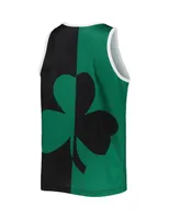 Men's Mitchell & Ness Larry Bird Kelly Green and Black Boston Celtics Sublimated Player Tank Top