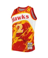 Men's Mitchell & Ness Stacey Augmon Red Atlanta Hawks 1991-92 Hardwood Classics Marble Swingman Jersey