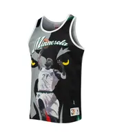 Men's Mitchell & Ness Kevin Garnett Black and Gray Minnesota Timberwolves Sublimated Player Tank Top