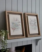 Laura Ashley Elderwood Framed Floating Canvas Wall Art, Set of 2