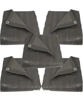 Sunnydaze Decor Multi-Purpose Tarp - Dark Gray - 16 ft x 20 ft - Set of 5