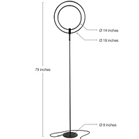 Brightech Eclipse 79" Led Torchiere Floor Lamp with Adjustable Rings
