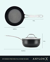 Anolon X Hybrid Nonstick Saucier Pan with Lid, 2.5-Quart