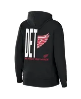 Women's Wear by Erin Andrews Black Detroit Red Wings Sponge Fleece Full-Zip Hoodie