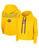 Women's Nike Gold Los Angeles Lakers Courtside Cropped Pullover Hoodie