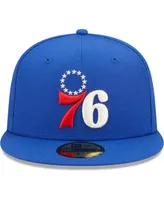 Men's New Era Royal Philadelphia 76ers 3x Nba Finals Champions Pop Sweat 59FIFTY Fitted Hat