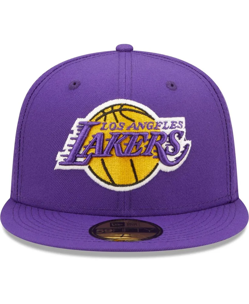 Men's New Era Purple Los Angeles Lakers 17x Nba Finals Champions Pop Sweat 59FIFTY Fitted Hat