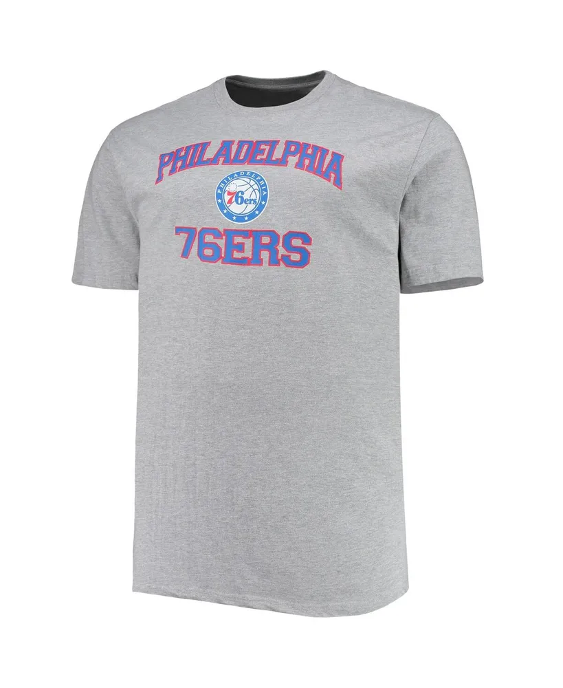 Men's Heathered Gray Philadelphia 76ers Big and Tall Heart Soul T-shirt
