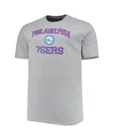 Men's Heathered Gray Philadelphia 76ers Big and Tall Heart Soul T-shirt