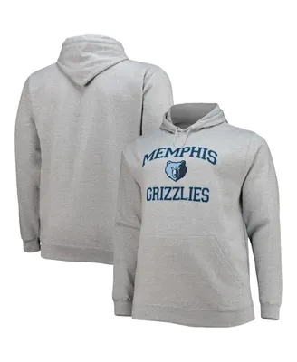 Men's Heathered Gray Memphis Grizzlies Big and Tall Heart Soul Pullover Hoodie