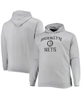 Men's Heathered Gray Brooklyn Nets Big and Tall Heart Soul Pullover Hoodie