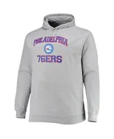 Men's Heathered Gray Philadelphia 76ers Big and Tall Heart Soul Pullover Hoodie