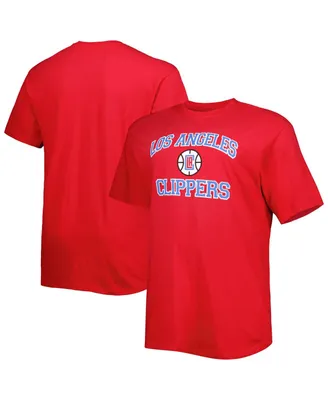 Men's Red La Clippers Big and Tall Heart Soul T-shirt