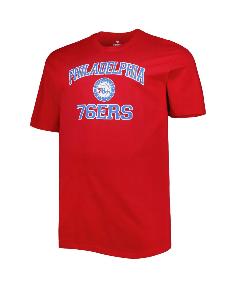 Men's Red Philadelphia 76ers Big and Tall Heart and Soul T-shirt