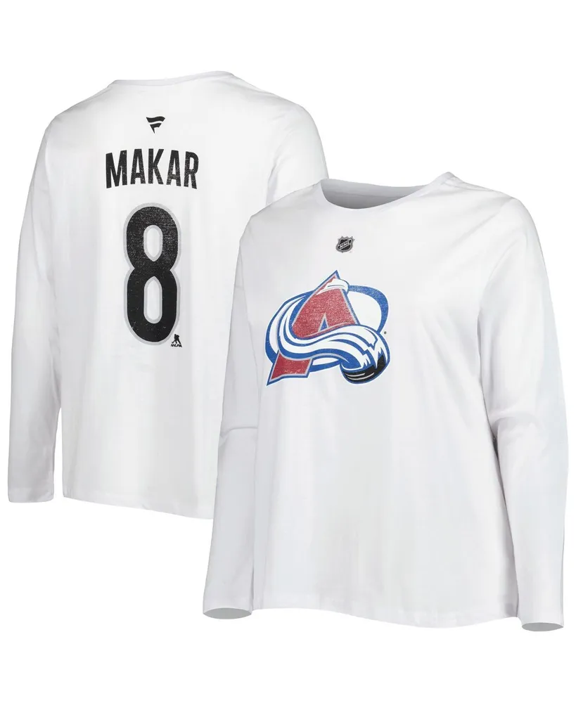 Profile Women's Cale Makar White Colorado Avalanche Plus Name and Number  Long Sleeve T-shirt