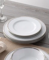 Noritake Whiteridge Platinum Set Of 4 Dinner Plates, 10-1/2"