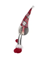 Northlight Plaid Sitting Gnome Christmas Decoration, 23"