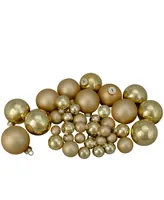 Northlight 40 Count Glass 2- Finish Christmas Ball Ornaments 60mm Set, 2.5" - Gold