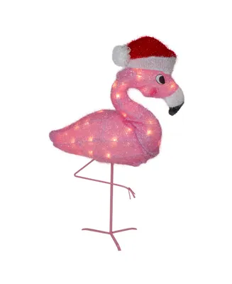 Northlight Flamingo in Santa Hat Outdoor Christmas Decoration, 24"