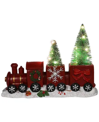 Northlight Christmas Train With Led Lighted Frosted Trees Tabletop Decoration, 12"