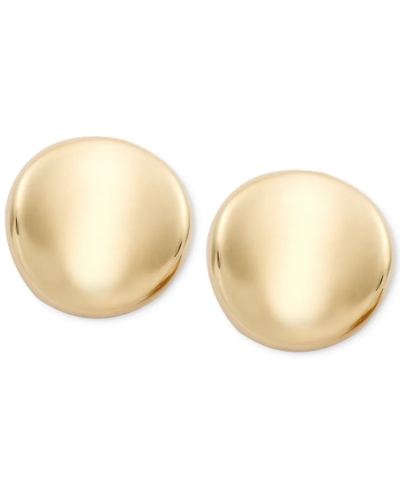 Disc Stud Earrings in 14k Gold