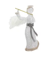 Northlight Led Lighted Lace Angel With Flute Outdoor Christmas Decoration, 36"