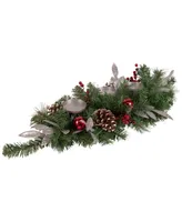 Northlight Frosted Pine Cone and Berries Artificial Christmas Candle Holder Centerpiece, 32"