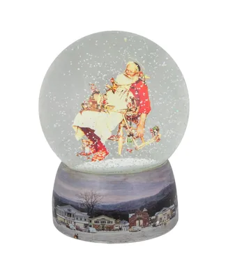 Northlight Norman Rockwell Santa and His Helpers Christmas Snow Globe, 6.5"