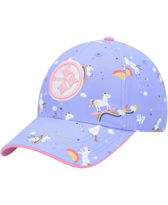 Girls Preschool '47 Purple Pittsburgh Steelers Unicorn Clean Up Adjustable Hat