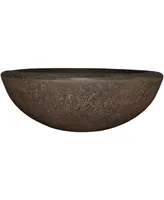 Sunnydaze Decor 20.75 in Percival Round Polyresin Outdoor Planter - Sable