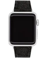 Coach Black Canvas Apple Strap, 38, 40, 41mm