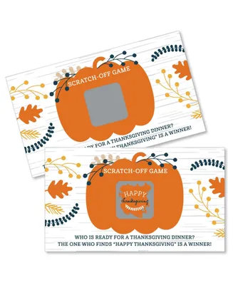 Big Dot of Happiness Happy Thanksgiving - Fall Harvest Party Game Scratch Off Cards - 22 Count