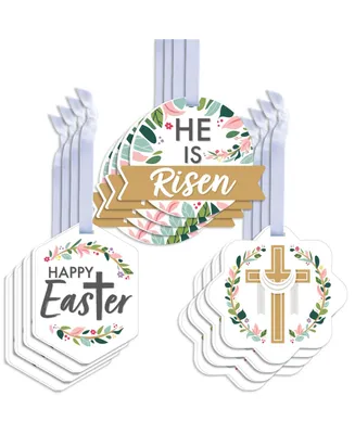 Religious Easter - Christian Holiday Party Favor Tags - Gift Tag Toppers 12 ct