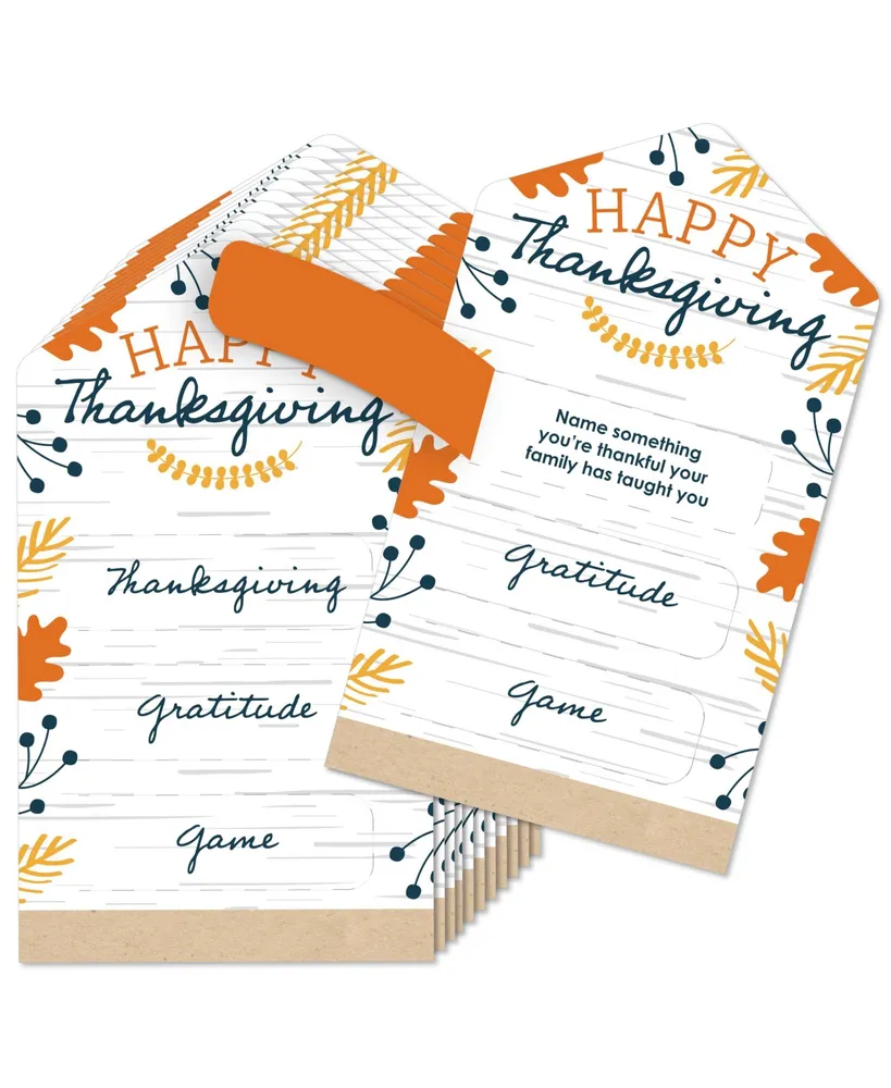 Big Dot Of Happiness Give Thanks - Thanksgiving Party Game Scratch
