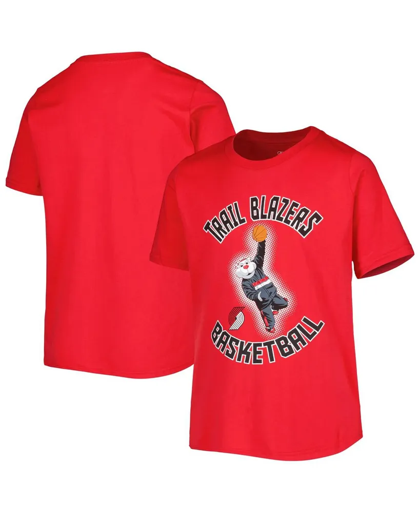 Big Boys Red Portland Trail Blazers Mascot Show T-shirt