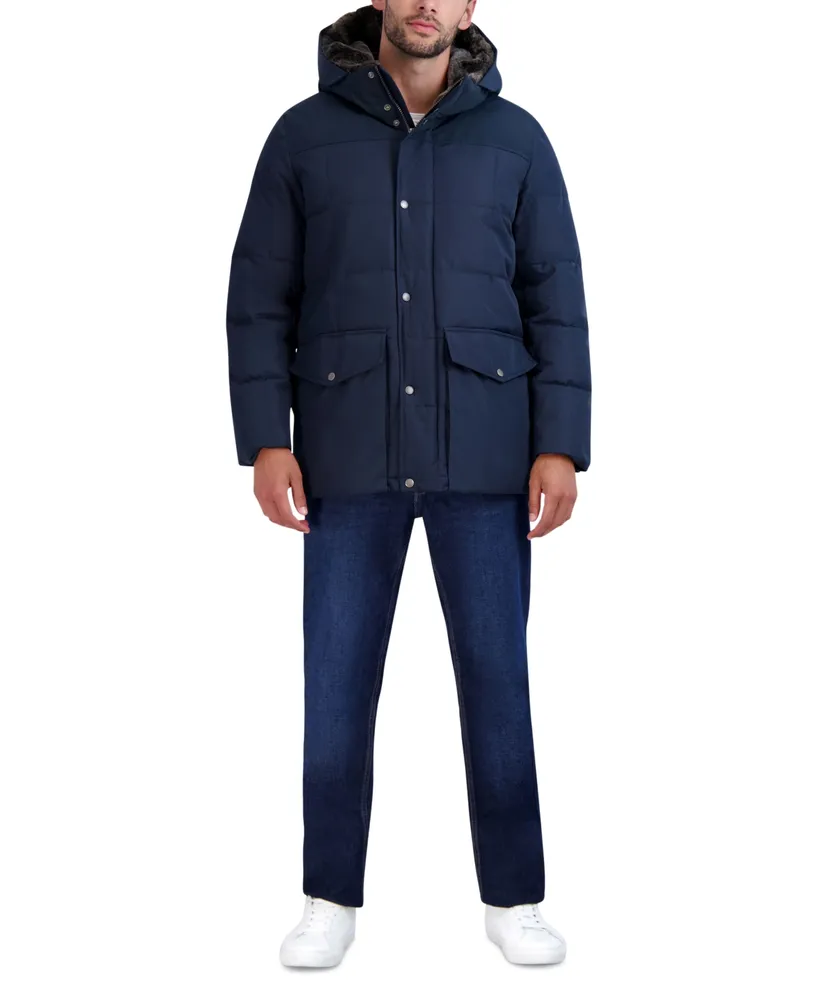 Cole Haan Men's Parka with Fleece-Lined Hood