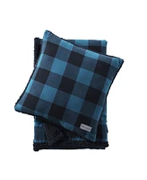 Eddie Bauer Cabin Plaid Flannel Yarn Dye Sherpa 2 Piece Throw and Pillow Cover Set