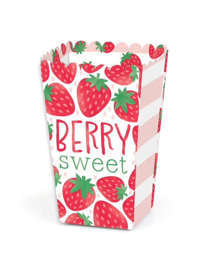 Big Dot Of Happiness Berry Sweet Strawberry Birthday or Baby Shower Favor  Popcorn Treat Boxes 12 Ct