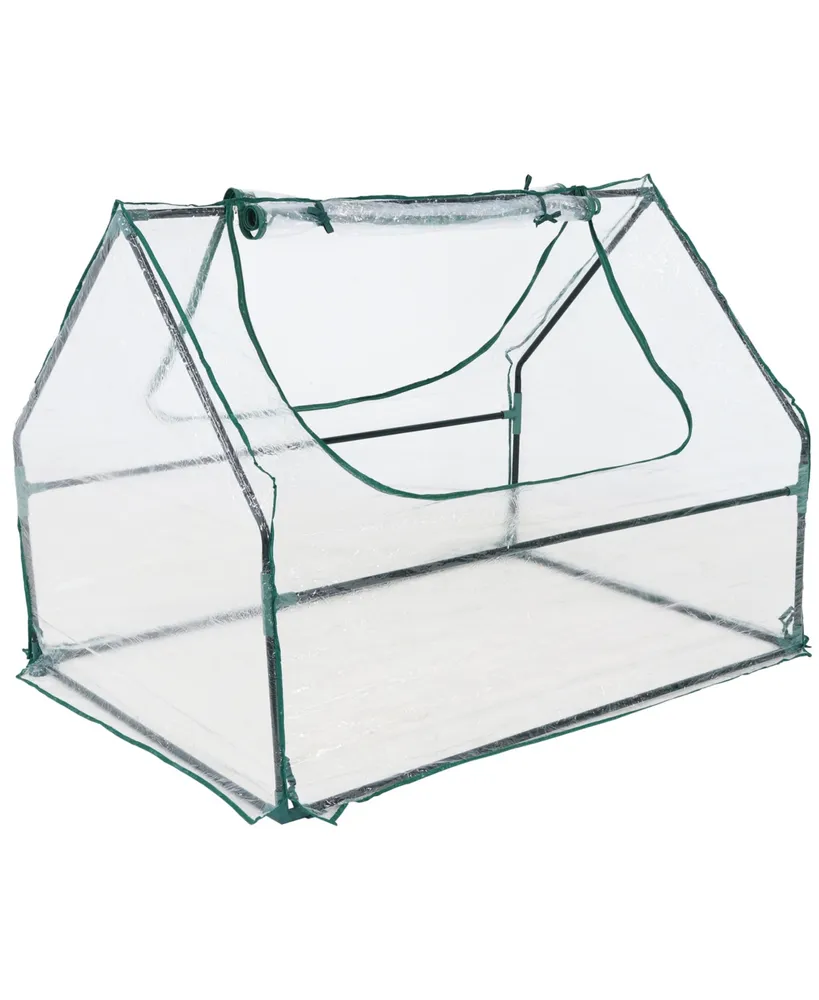 Sunnydaze Decor 2 x 2 ft Steel Pvc Panel Mini Greenhouse with 2 Doors