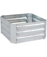 11.75" H Raised Metal Garden Bed - Galvanized Raised Garden Bed Outdoor for Vegetables and Flowers - Silver