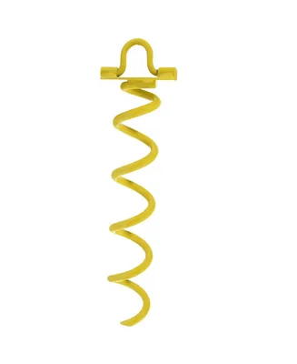 Sunnydaze Decor Yellow Powder-Coated Steel Spiral Anchor Stake Screw