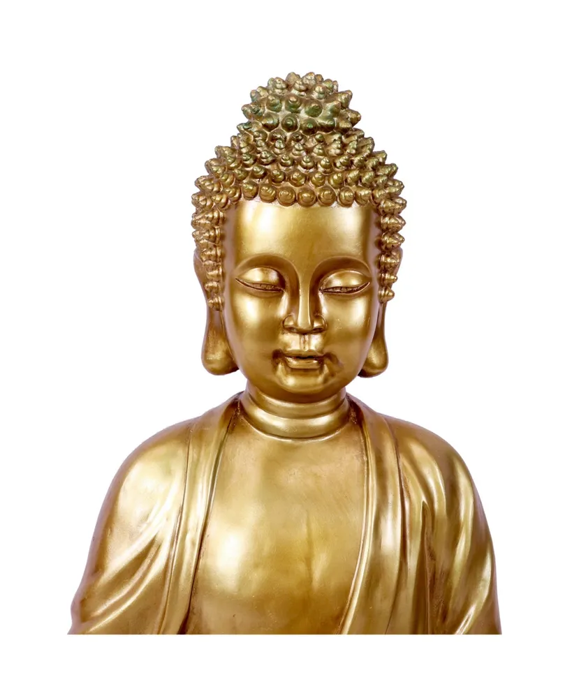 Sunnydaze Decor Relaxed Buddha Outdoor Water Fountain with Led Lights - 36 in